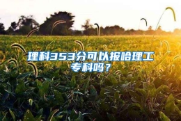 理科353分可以报哈理工专科吗？