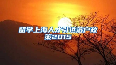 留学上海人才引进落户政策2015