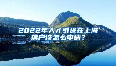 2022年人才引进在上海落户该怎么申请？