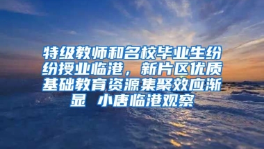 特级教师和名校毕业生纷纷授业临港，新片区优质基础教育资源集聚效应渐显 小唐临港观察