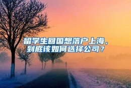 留学生回国想落户上海，到底该如何选择公司？