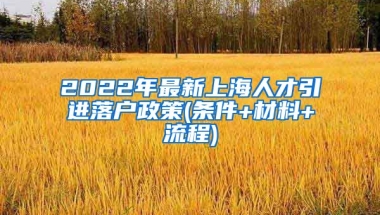 2022年最新上海人才引进落户政策(条件+材料+流程)