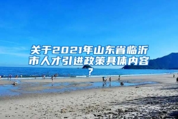 关于2021年山东省临沂市人才引进政策具体内容？