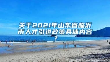 关于2021年山东省临沂市人才引进政策具体内容？