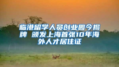 临港留学人员创业园今揭牌 颁发上海首张10年海外人才居住证