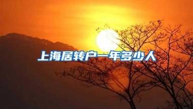 上海居转户一年多少人