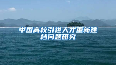 中国高校引进人才重新建档问题研究