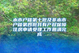 本市户籍第十批及非本市户籍第四批共有产权保障住房申请受理工作圆满完成