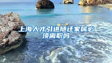 上海人才引进随迁家属必须离职吗