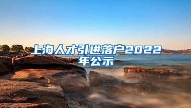 上海人才引进落户2022年公示