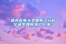 德克萨斯大学奥斯汀分校毕业生如何落户上海？