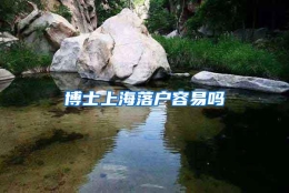 博士上海落户容易吗