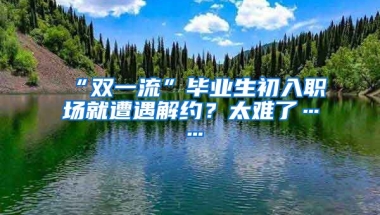 “双一流”毕业生初入职场就遭遇解约？太难了……