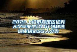 2023上海市嘉定区优秀大学毕业生储备计划和选调生招录55人公告