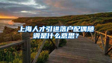 上海人才引进落户配偶随调是什么意思？