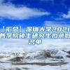 【汇总】深圳大学2021年各学院硕士研究生拟录取名单