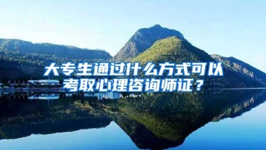 大专生通过什么方式可以考取心理咨询师证？