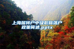 上海居转户中级职称落户政策简述.pptx