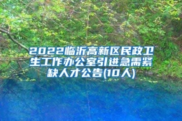 2022临沂高新区民政卫生工作办公室引进急需紧缺人才公告(10人)