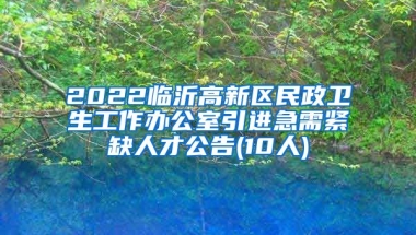 2022临沂高新区民政卫生工作办公室引进急需紧缺人才公告(10人)