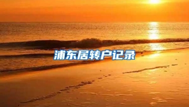 浦东居转户记录