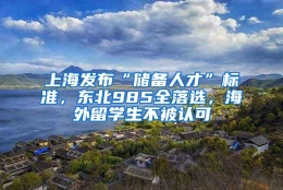 上海发布“储备人才”标准，东北985全落选，海外留学生不被认可