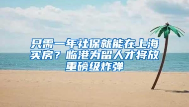 只需一年社保就能在上海买房？临港为留人才将放重磅级炸弹