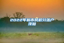 2022年新市民积分落户须知