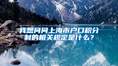 我想问问上海市户口积分制的相关规定是什么？