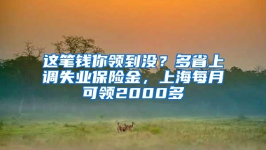 这笔钱你领到没？多省上调失业保险金，上海每月可领2000多