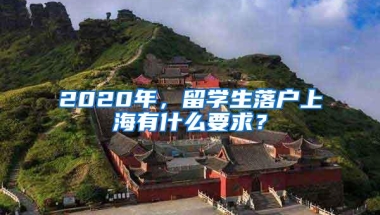 2020年，留学生落户上海有什么要求？