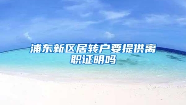 浦东新区居转户要提供离职证明吗