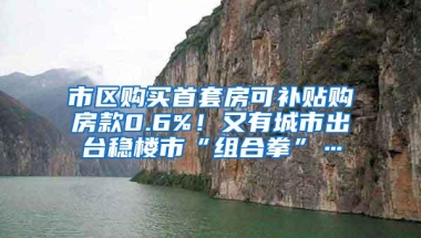 市区购买首套房可补贴购房款0.6%！又有城市出台稳楼市“组合拳”…