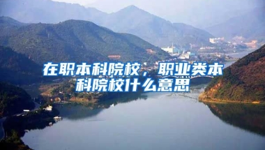 在职本科院校，职业类本科院校什么意思