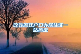 改姓名迁户口办居住证一站搞定