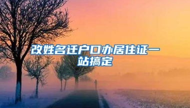 改姓名迁户口办居住证一站搞定