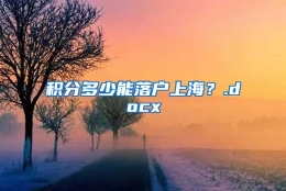 积分多少能落户上海？.docx