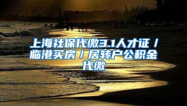 上海社保代缴3.1人才证／临港买房／居转户公积金代缴