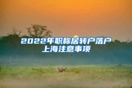 2022年职称居转户落户上海注意事项