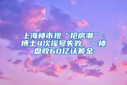 上海楼市现“抢房潮”：博士4次摇号失败，一楼盘收60亿认筹金