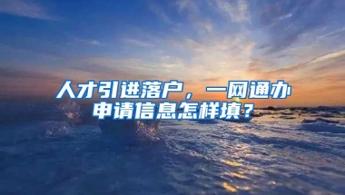 人才引进落户，一网通办申请信息怎样填？