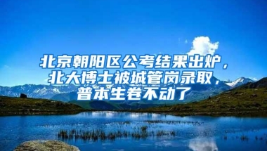 北京朝阳区公考结果出炉，北大博士被城管岗录取，普本生卷不动了