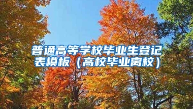 普通高等学校毕业生登记表模板（高校毕业离校）