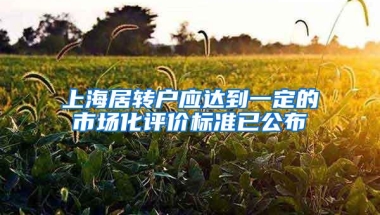 上海居转户应达到一定的市场化评价标准已公布