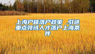 上海户籍落户政策 .引进重点领域人才落户上海条件