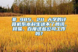 非 985、211 大学的计算机系本科生进不了腾讯、网易、百度这些公司工作吗？