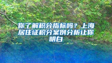 你了解积分指标吗？上海居住证积分案例分析让你明白