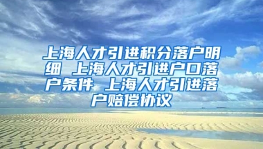 上海人才引进积分落户明细 上海人才引进户口落户条件 上海人才引进落户赔偿协议