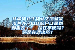 往届毕业生毕业之后如果没有办户口迁移户口是到哪里去了？ 是在学校吗？还是在派出所？