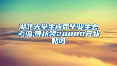 湖北大学生应届毕业生去考编,可以领20000元补贴吗